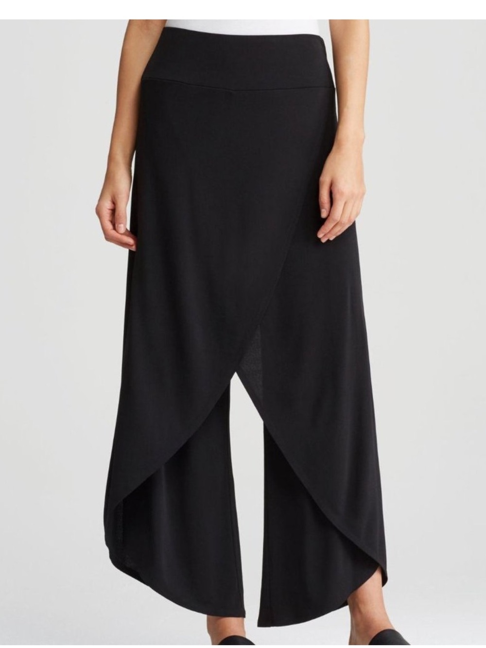 EILEEN FISHER 100% Silk Faux Wrap Flowing Pants Size Small